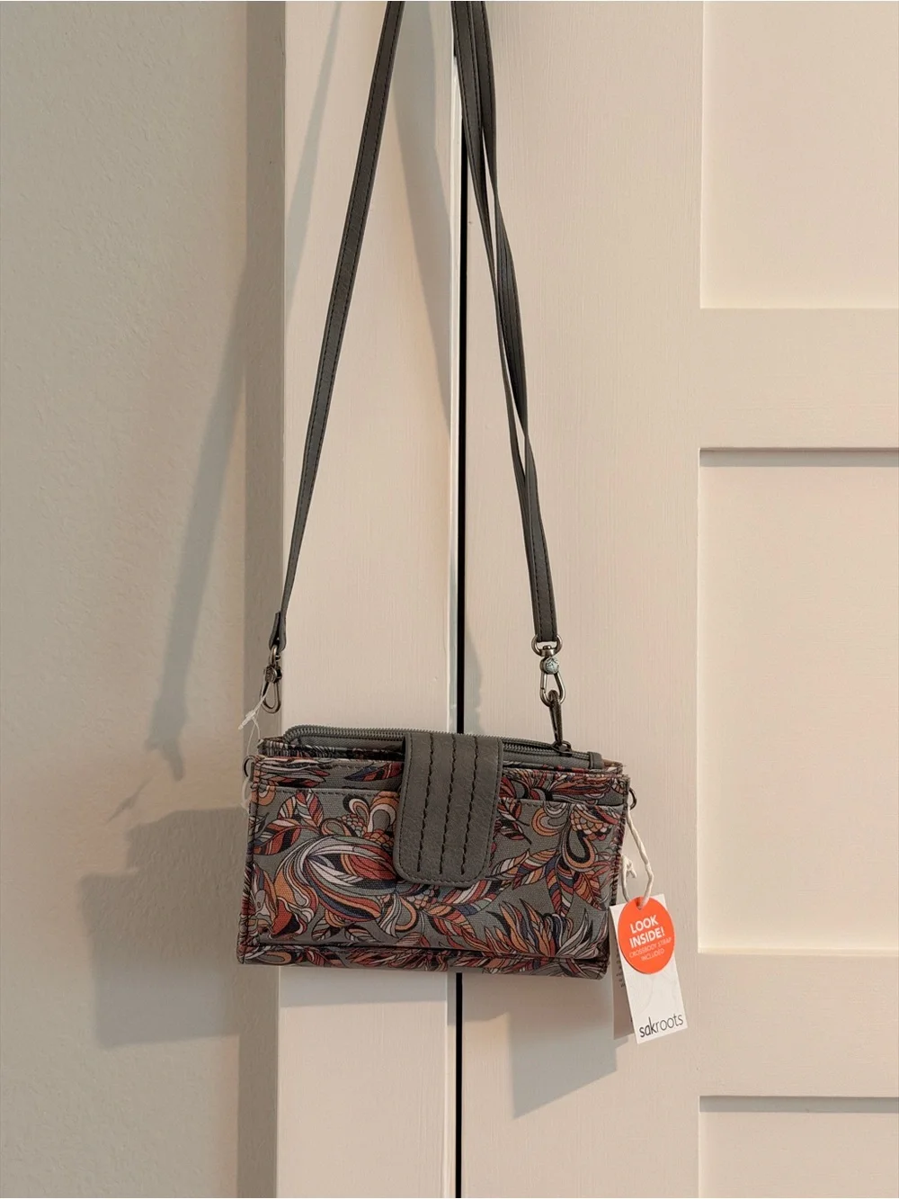 Sakroots Gray Multicolor Swirl Crossbody Wallet